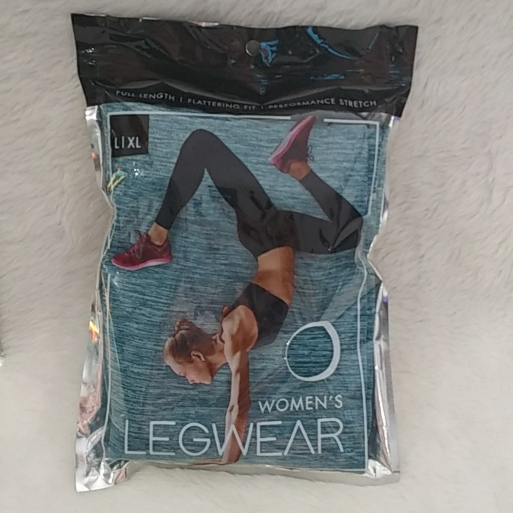 L/XL Women's Athletic Legwear - Blue White Full Length